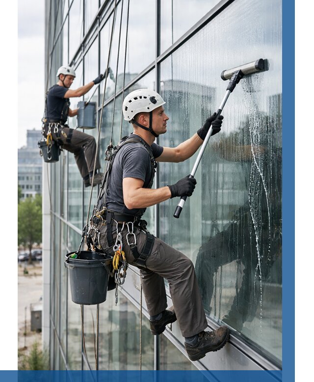 Мойка витражей альпинистами в Канске от 765 р. под ключ|ВЫСОТНИК-Кнс