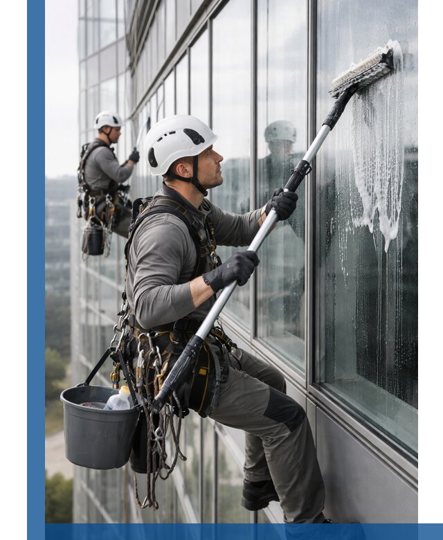 Высотная мойка сплошного остекления с выездом в Канске