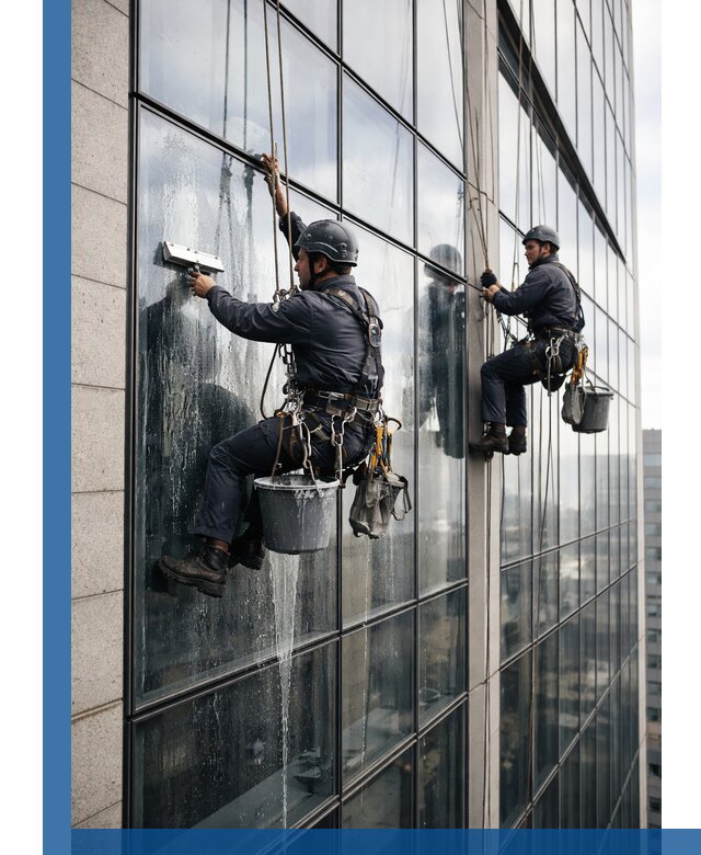 Профессиональная мойка стеклянных фасадов зданий в Канске