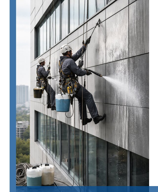 Профессиональная мойка вентилируемых фасадов в Канске