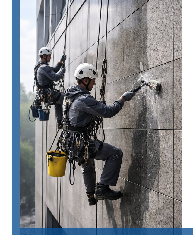 Профессиональная мойка фасада из керамогранита в Канске