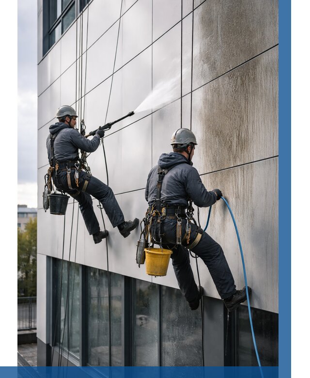 Мойка фасада из композита в Канске по цене от 328 р. | ВЫСОТНИК-Кнс