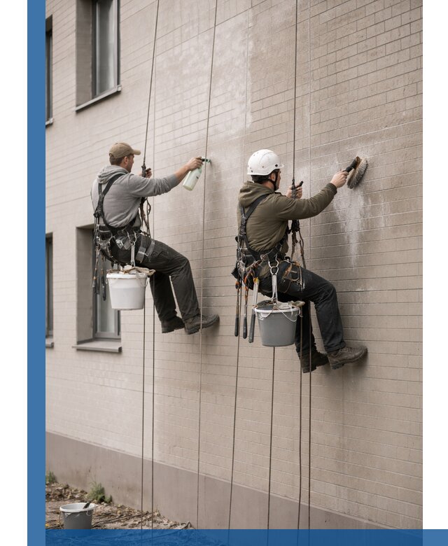 Удаление высолов с фасада зданий в Канске без повреждений и следов
