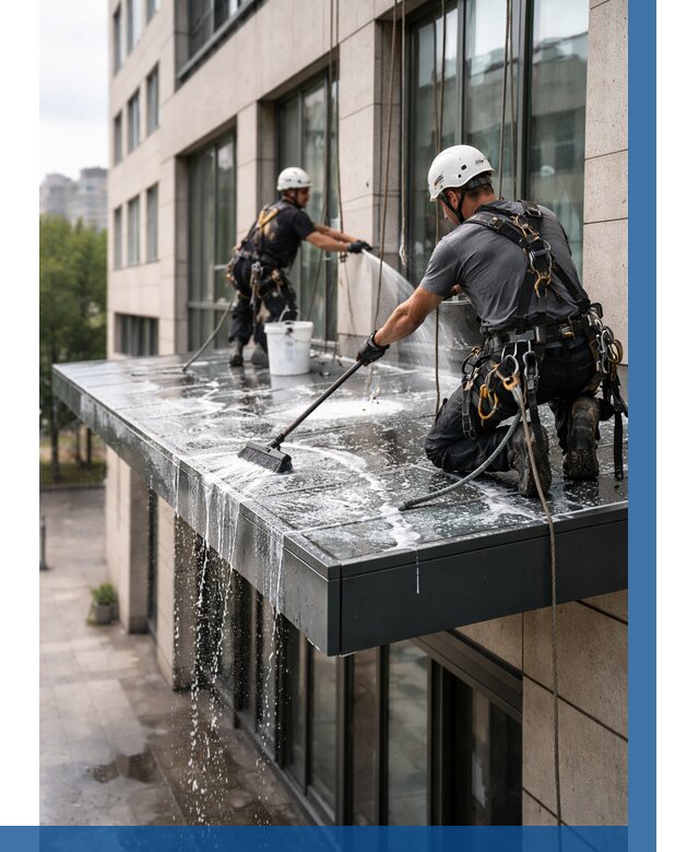 Мойка козырьков и навесов в Канске от 3825 р. | ВЫСОТНИК-Кнс