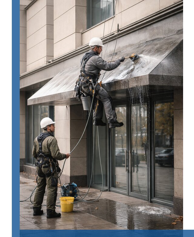 Профессиональная мойка козырьков и навесов в Канске