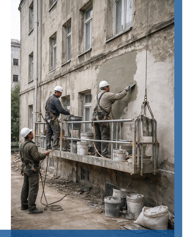 Капитальный ремонт фасада в Канске от 4590 р. | ВЫСОТНИК-Кнс