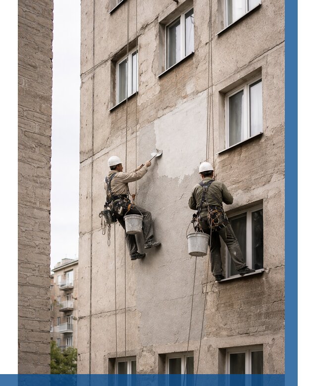 Косметический ремонт фасада в Канске от 1202 р. | ВЫСОТНИК-Кнс