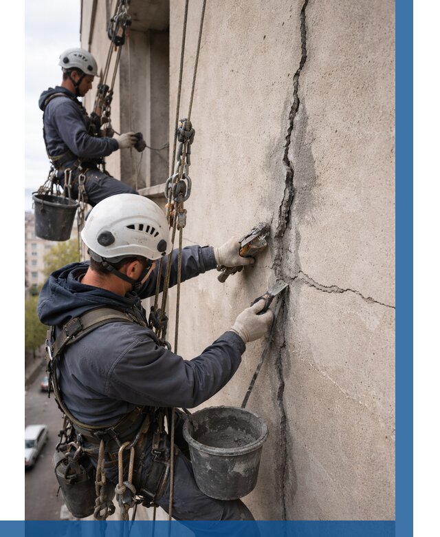 Заделка трещин на фасаде в Канске от 984 р. | ВЫСОТНИК-Кнс