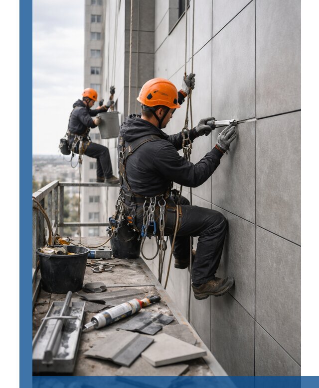 Профессиональный ремонт фасада из керамогранита в Канске