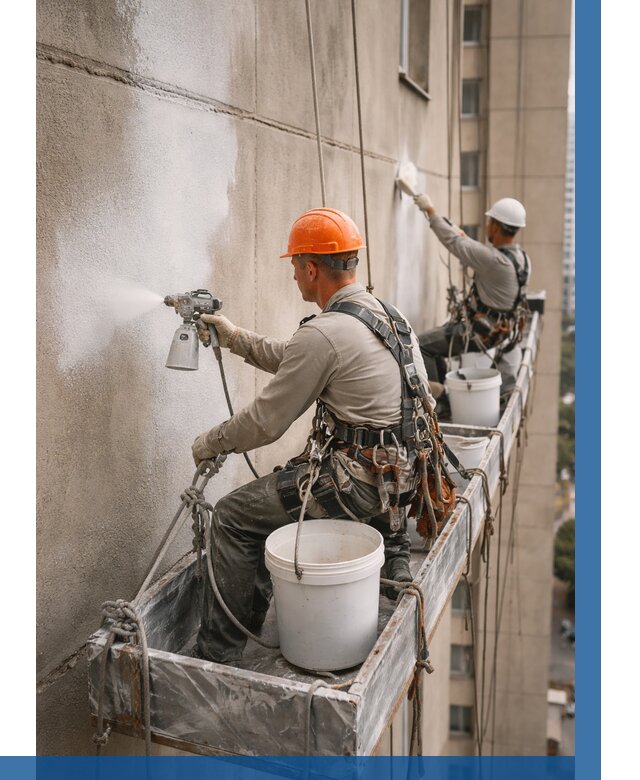 Грунтовка фасада на высоте в Канске от 131 р. | ВЫСОТНИК-Кнс