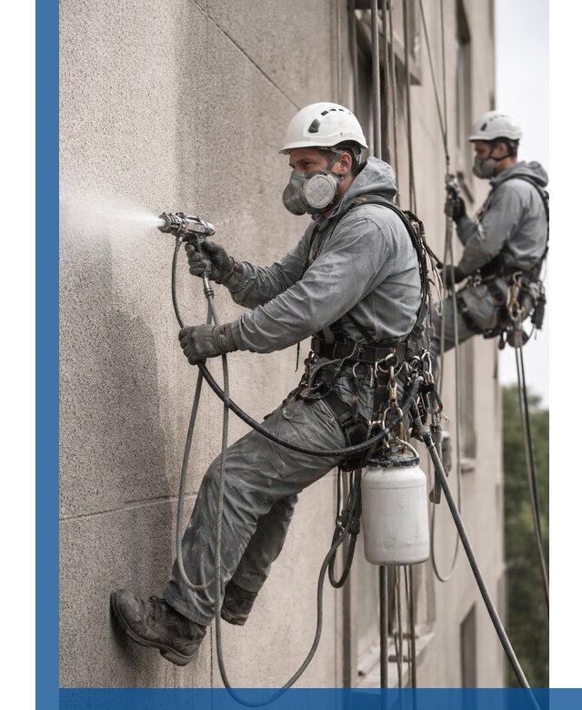 Безвоздушная покраска фасадов зданий в Канске профессионально