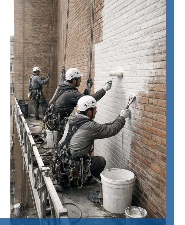 Покраска кирпичного фасада в Канске от 383 р. | ВЫСОТНИК-Кнс