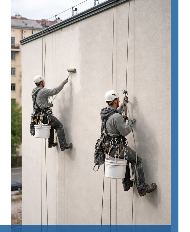 Покраска оштукатуренного фасада в Канске от 350 р. | ВЫСОТНИК-Кнс