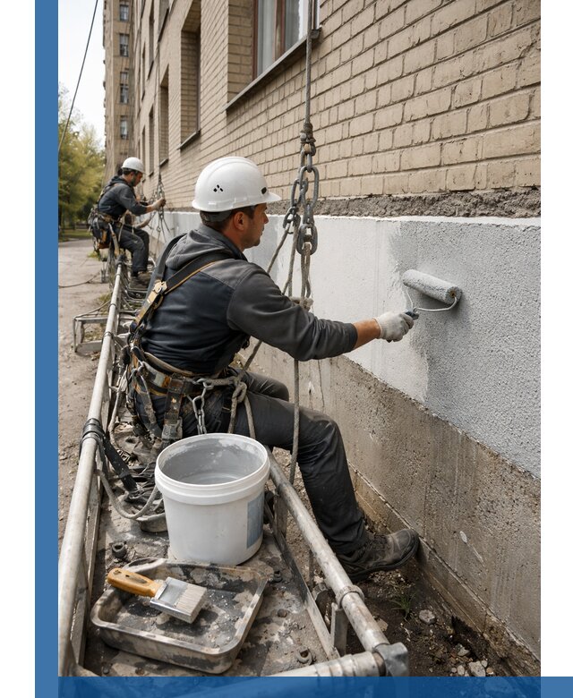 Окраска цоколя здания в Канске профессионально и надежно