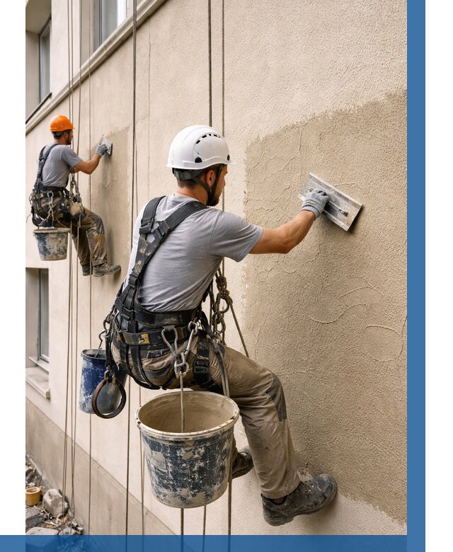 Декоративная штукатурка фасада в Канске от 1311 р. | ВЫСОТНИК-Кнс