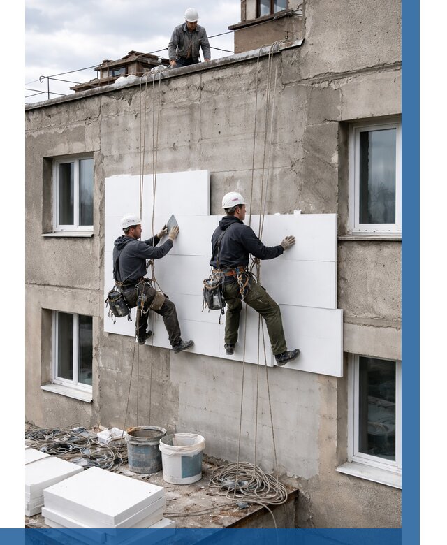 Утепление фасада пенополистиролом в Канске от 1967 р. | ВЫСОТНИК-Кнс