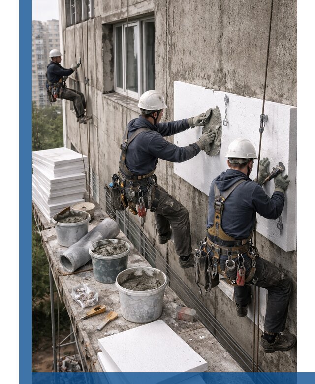 Утепление фасада пенополистиролом в Канске под ключ