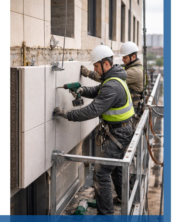 Монтаж фасадных термопанелей в Канске от 1639 р. | ВЫСОТНИК-Кнс