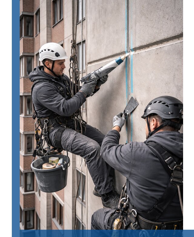 Вторичная герметизация швов фасада и кровли в Канске