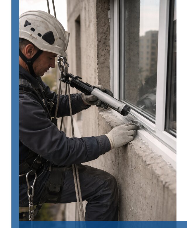 Герметизация оконных швов снаружи в Канске профессионально