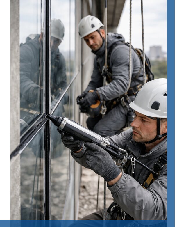 Герметизация витражных швов в Канске от 710 р. | ВЫСОТНИК-Кнс