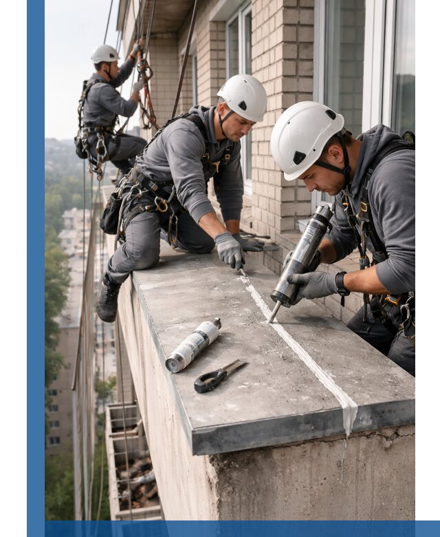 Герметизация балконного козырька в Канске профессионально