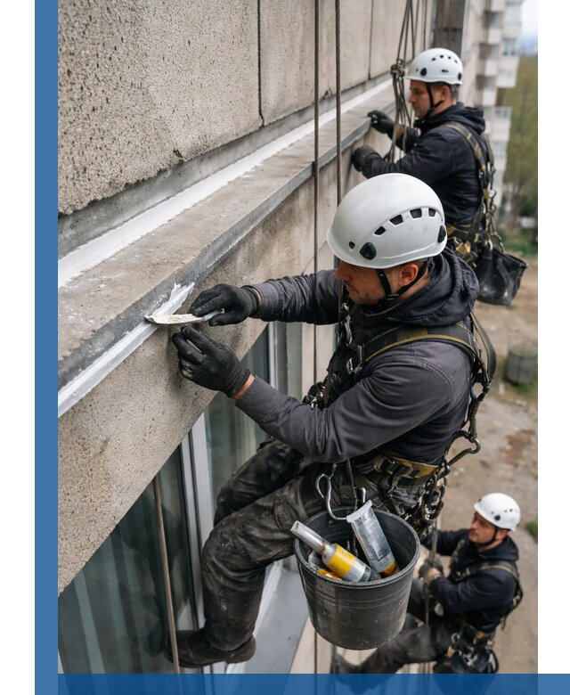 Герметизация примыкания балкона в Канске под ключ с гарантией