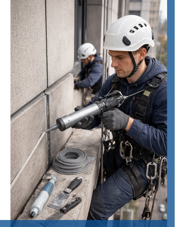 Герметизация деформационных швов фасада в Канске от 765 | ВЫСОТНИК-Кнс