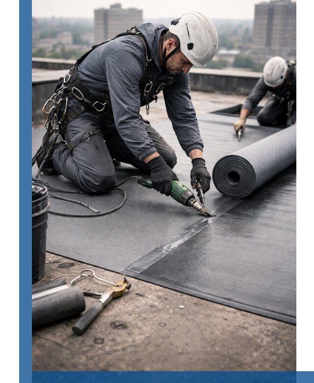 Ремонт мягкой кровли в Канске с выездом промальпинистов