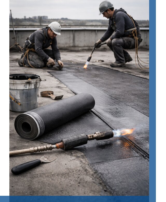 Ремонт рулонной кровли в Канске от 710 р. | ВЫСОТНИК-Кнс