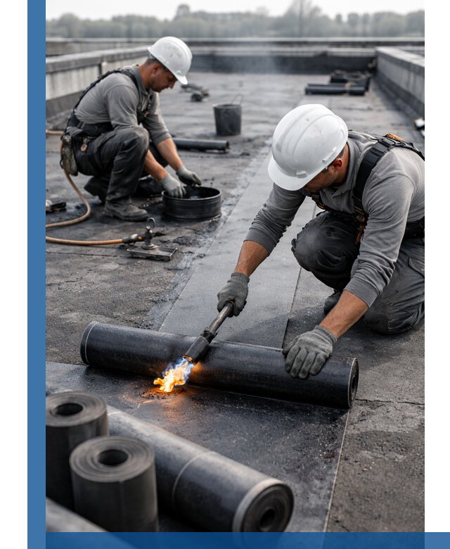 Ремонт рулонной кровли в Канске герметизация и восстановление