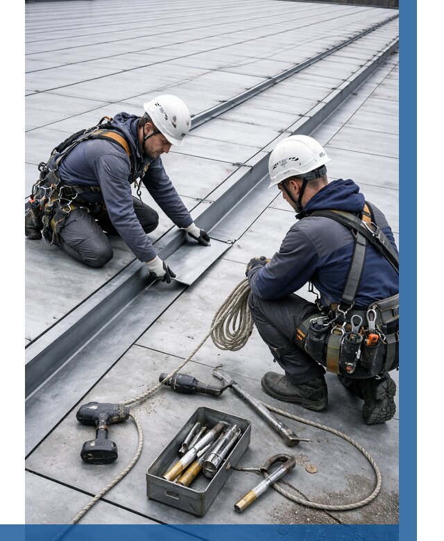 Ремонт фальцевой кровли в Канске от 765 р. | ВЫСОТНИК-Кнс