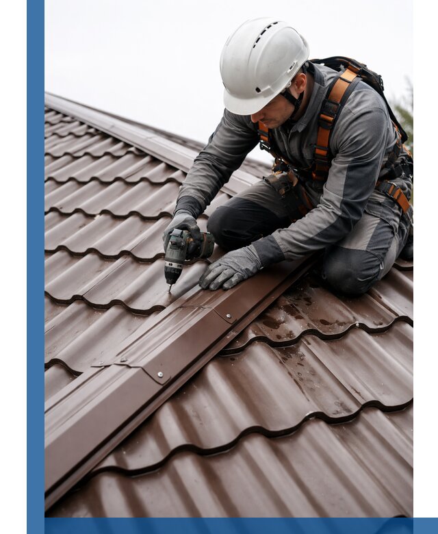 Ремонт металлочерепицы на крыше в Канске профессионально