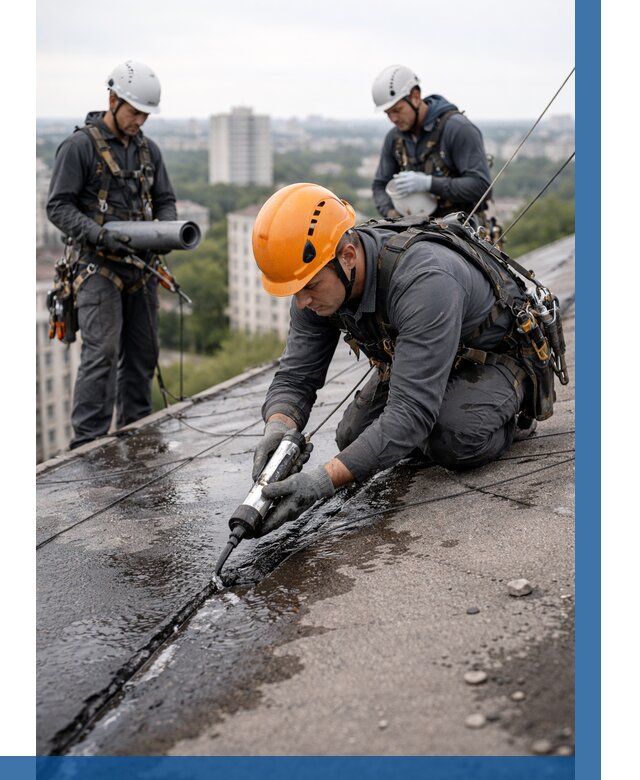 Устранение протечек кровли в Канске от 13115 р. | ВЫСОТНИК-Кнс