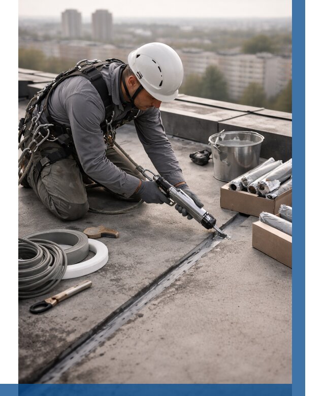 Герметизация швов кровли в Канске от 492 р./м2 | ВЫСОТНИК-Кнс