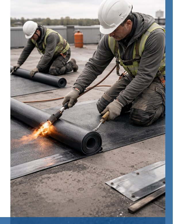 Монтаж наплавляемой кровли в Канске от 929 р. — ВЫСОТНИК-Кнс