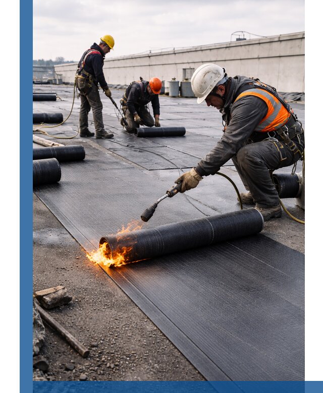 Монтаж наплавляемой кровли в Канске профессионально