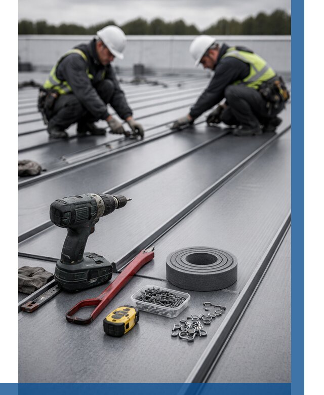 Монтаж фальцевой кровли в Канске от 1967 р. | ВЫСОТНИК-Кнс