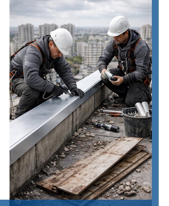 Замена парапетных крышек под ключ в Канске от 1311 р. | ВЫСОТНИК-Кнс