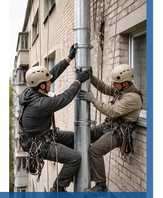 Замена водосточных труб в Канске от 7104 р. | ВЫСОТНИК-Кнс