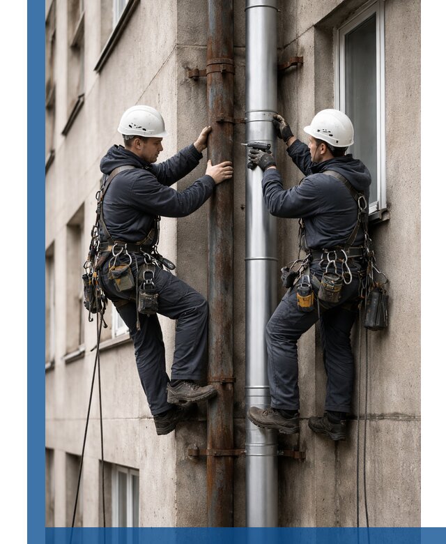 Замена водосточных труб в Канске: монтаж и демонтаж под ключ