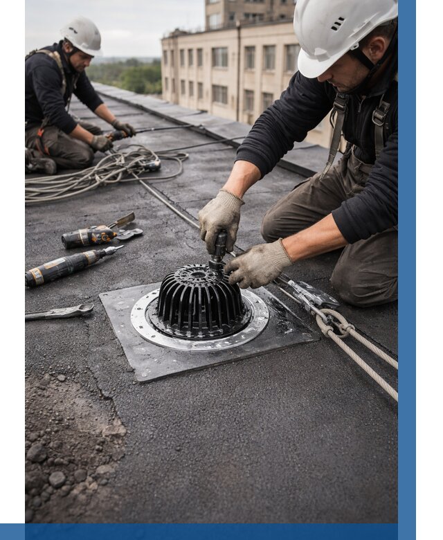 Установка водосточных воронок в Канске цена от 3825 р. | ВЫСОТНИК-Кнс