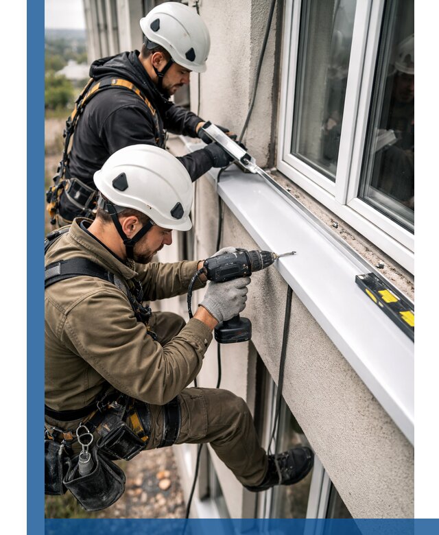 Профессиональный монтаж оконных отливов и отведения воды в Канске