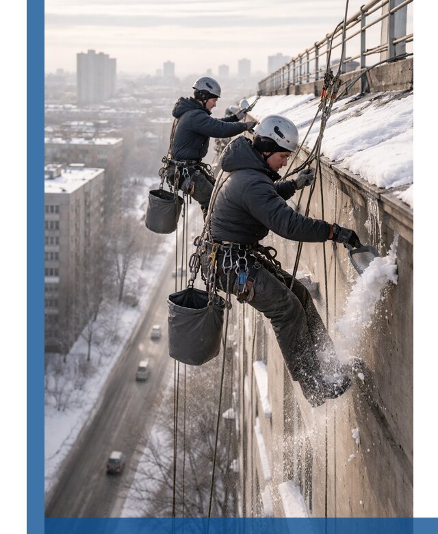 Очистка карнизов от снега в Канске профессионально и безопасно