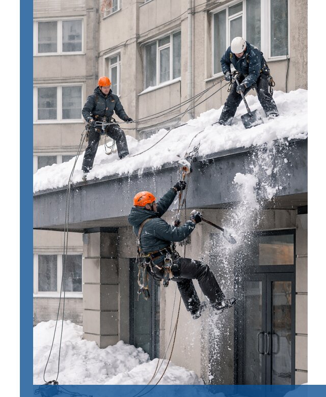 Безопасная очистка навесов от снега в Канске круглогодично