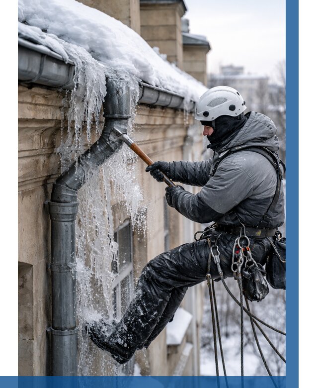 Очистка водостоков от льда в Канске от 3825 р. | ВЫСОТНИК-Кнс
