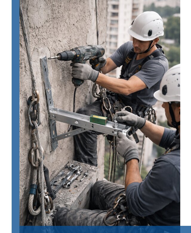 Установка кронштейнов кондиционера и крепежа в Канске