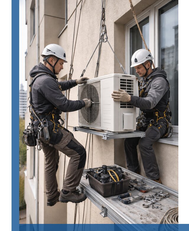 Перенос внешнего блока кондиционера в Канске с монтажом и крепежом