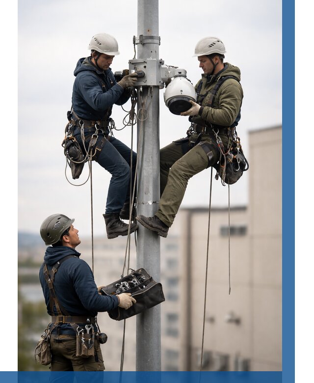 Установка видеокамер на мачте в Канске от 9290 р. | ВЫСОТНИК-Кнс