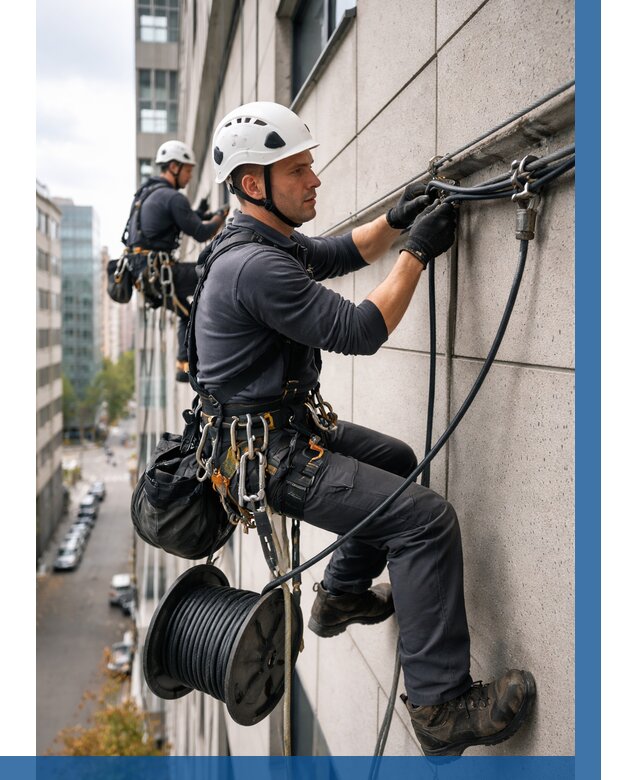 Прокладка кабеля по фасаду в Канске от 383 р. | ВЫСОТНИК-Кнс